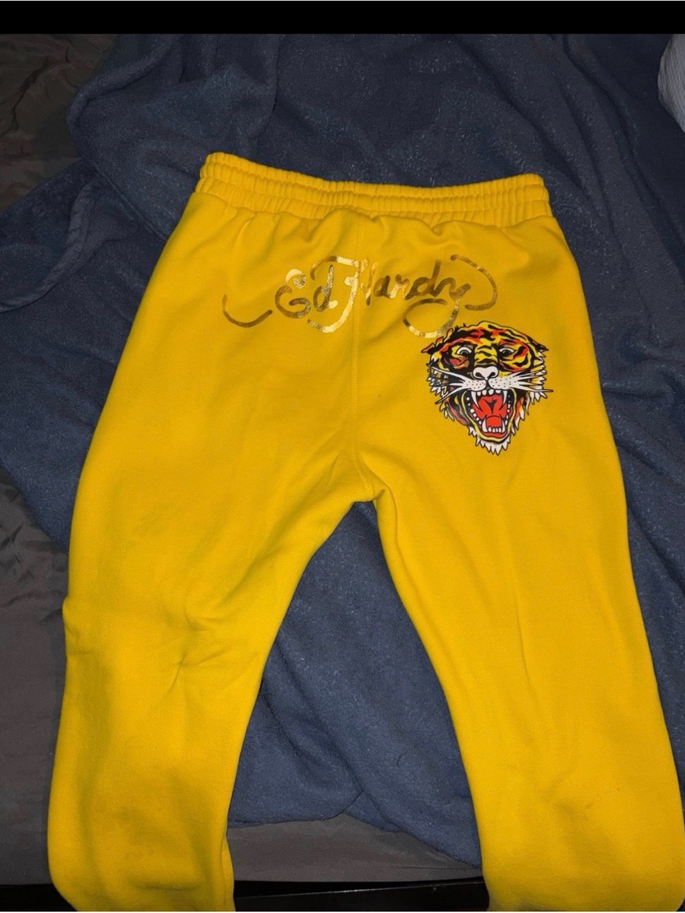 Ed Hardy Yellow Tiger Logo Sweatpants